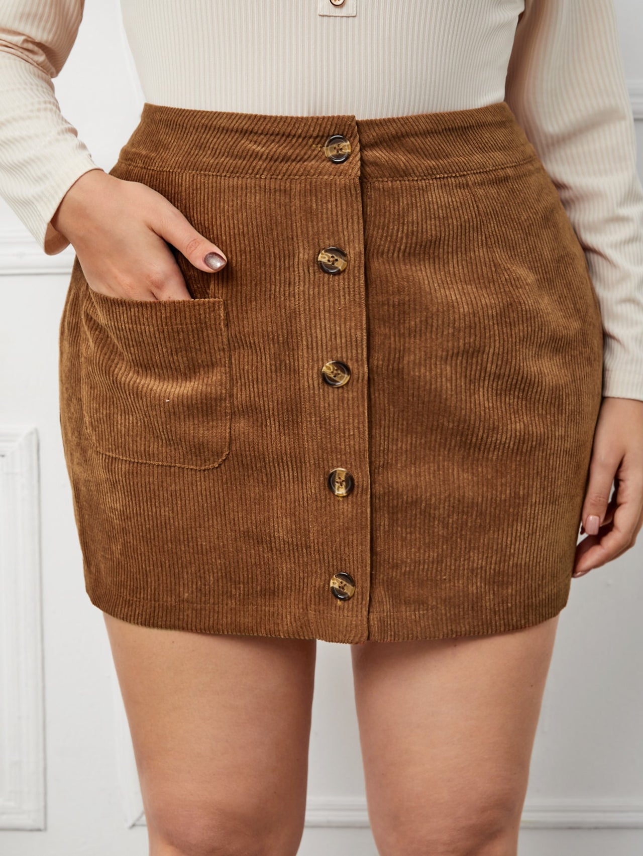 Germaine Camel Pencil Skirt