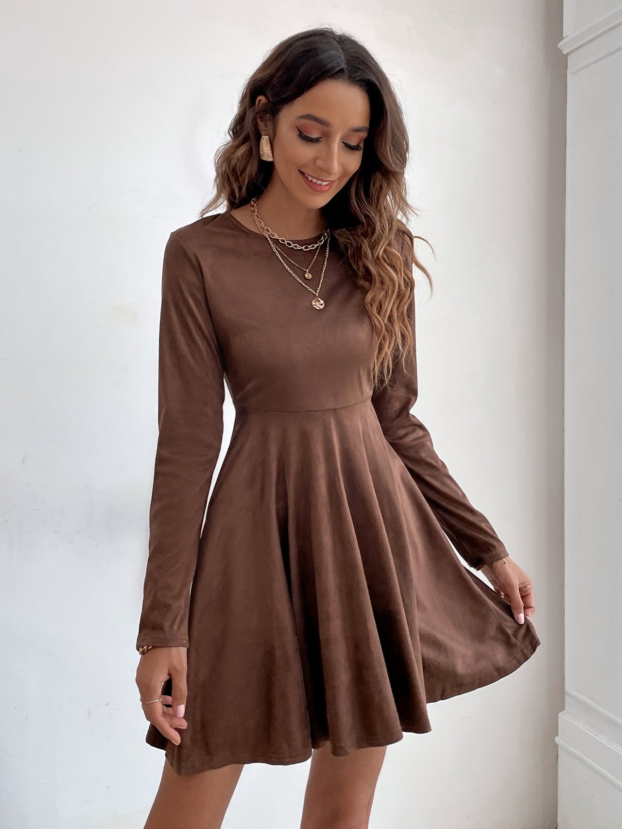 Latisha Vintage Brown Dress