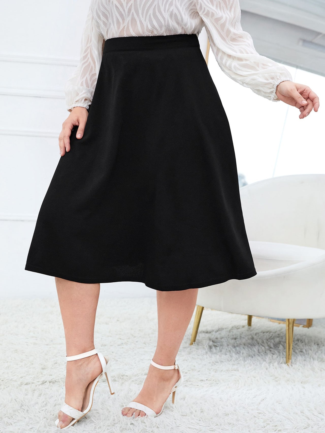 Mavis High Waist Solid Skirt