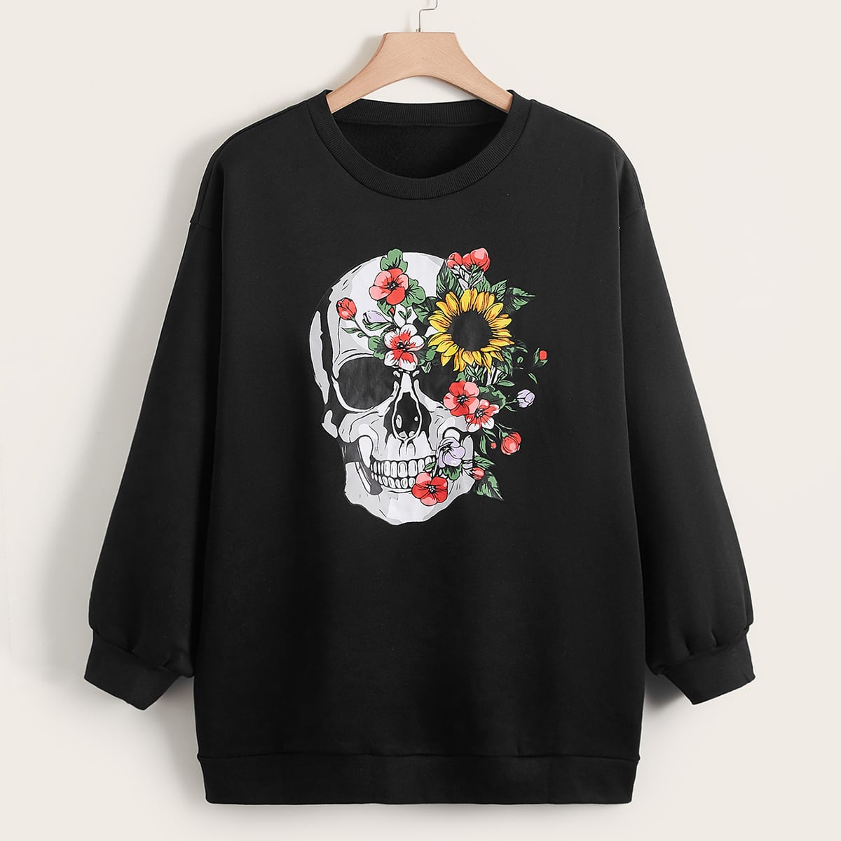 Lily Skull & Floral Print Pullover