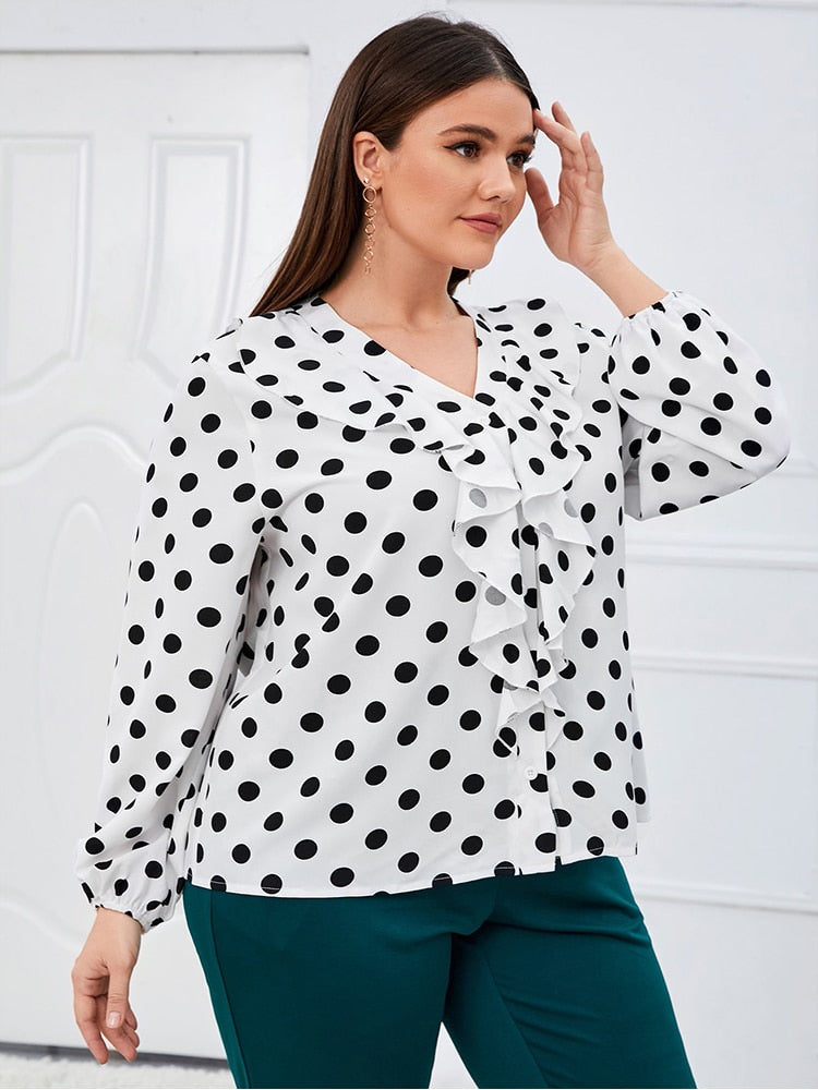 Sydney Chiffon Polka Dot Shirt